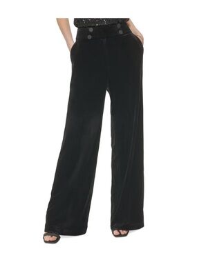 Calvin Klein Women’s Wide Leg Velvet Pants - Black